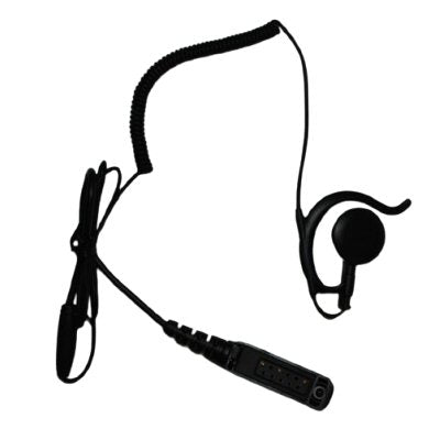 STP8000 EH6 type ear hanger loudspeaker length 90cm — Black ear speaker with black cable and radio connector